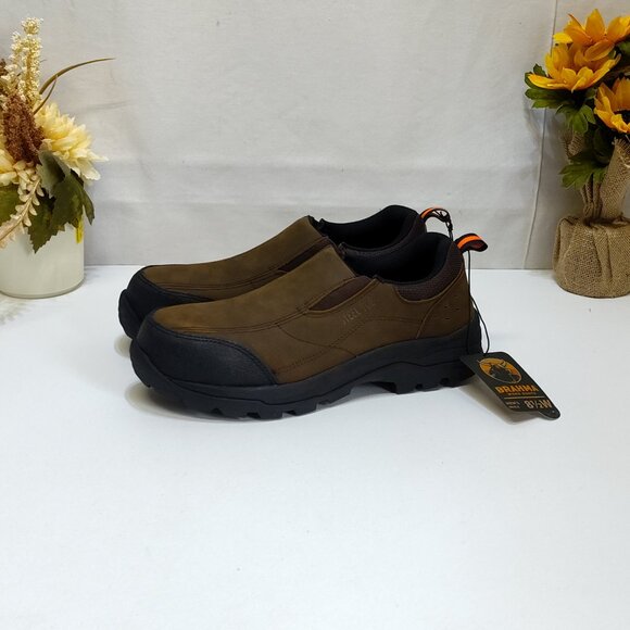 Brahma Shale Steel Toe Leather Work Shoe 8.5W Anti-Fatigue Eco-Friendly Insole - Picture 2 of 9
